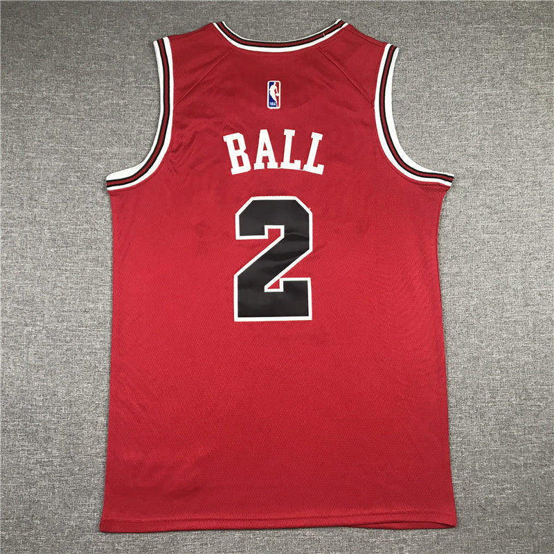 Men's Chicago Bulls Lonzo Ball #2 Red Fast Break Replica Player Jerseys