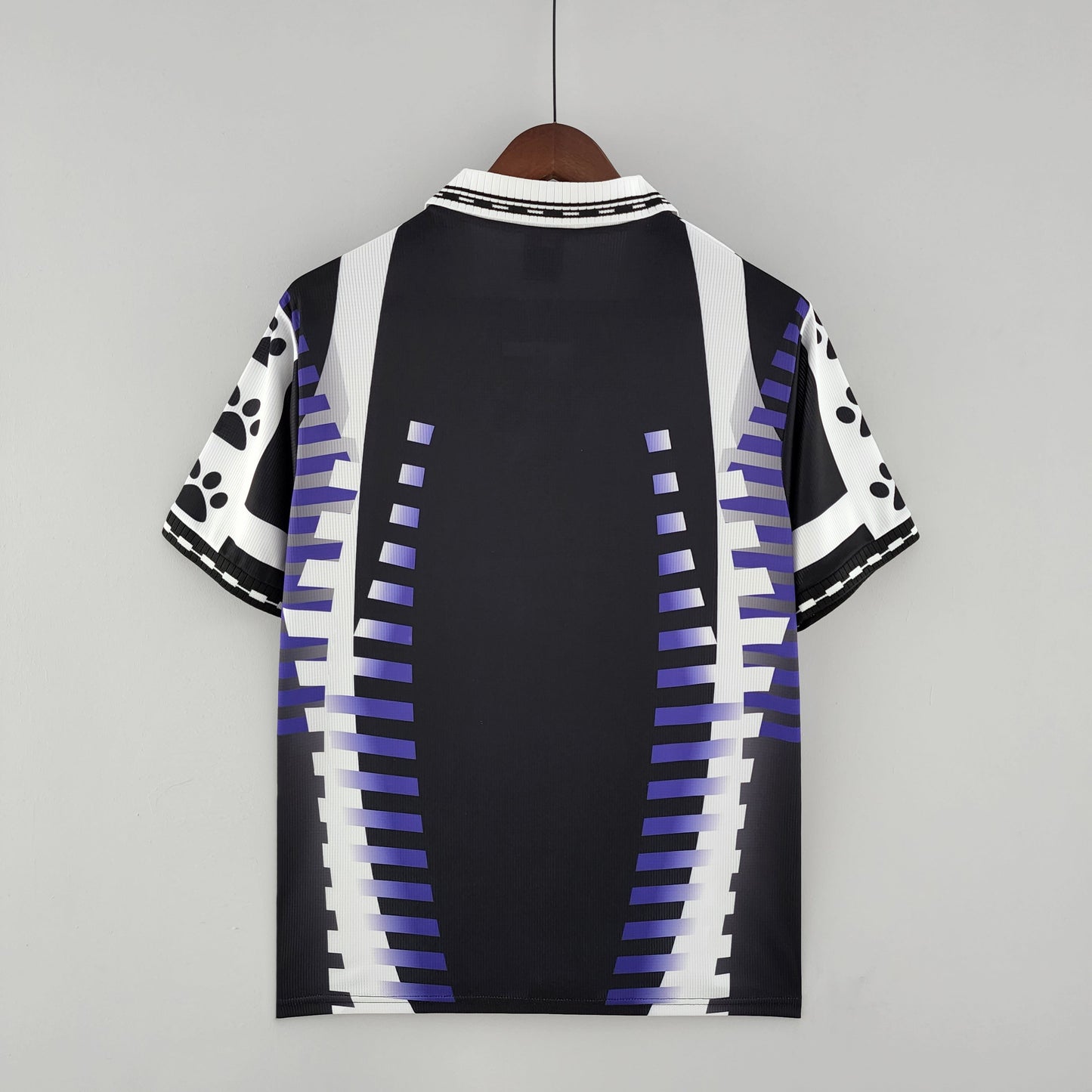Real Madrid 1997-98 Third Retro Jersey – Kelme Black Purple Stripe Leopard Print Sleeve Kit | Champions League Winners Raul Era