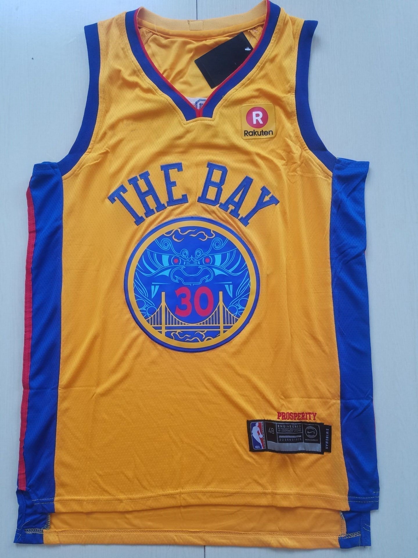 Stephen Curry #30 Golden State Warriors Nike Gold "The Bay" Chinese New Year Dragon Badge "Prosperity" City Edition Swingman Jersey
