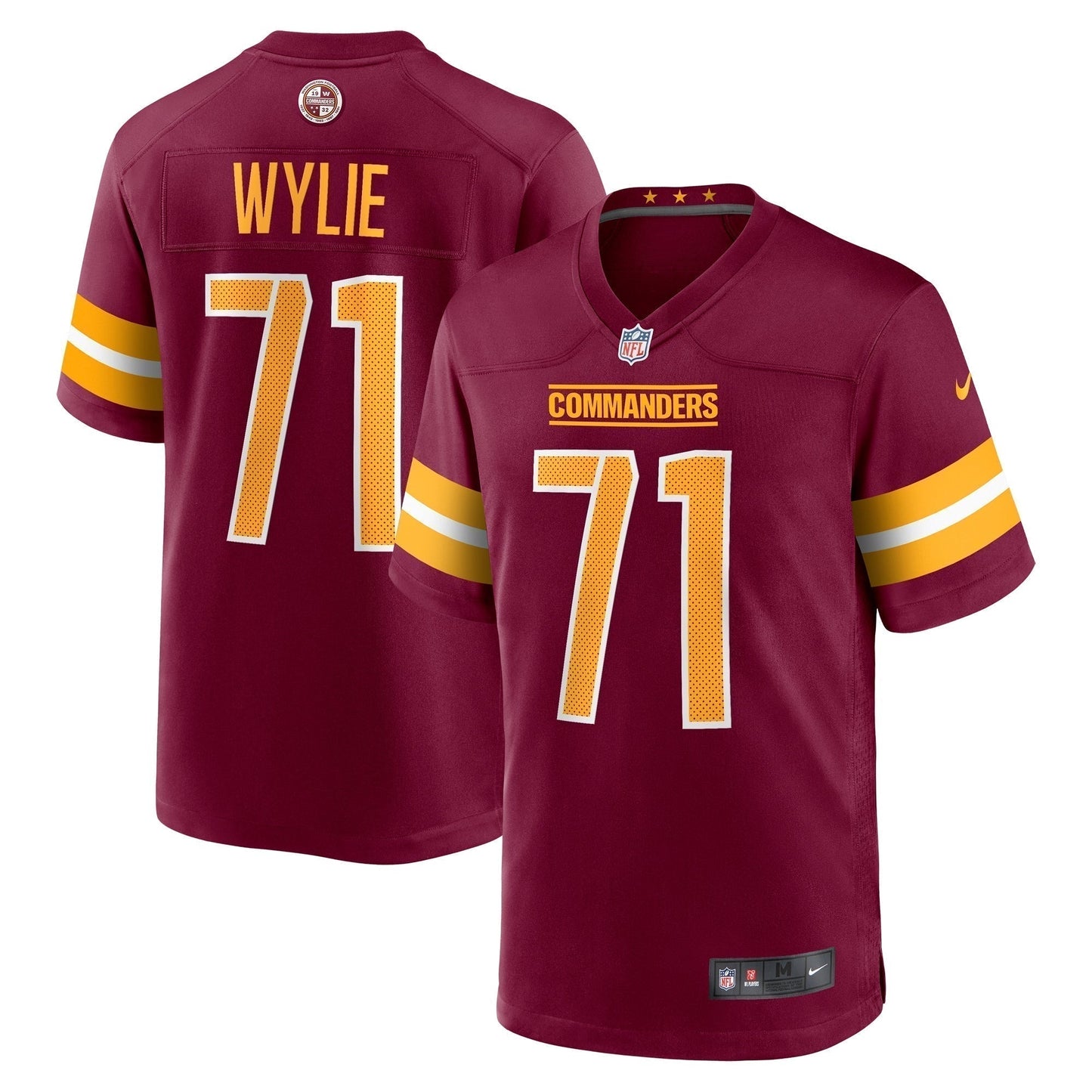 Andrew Wylie Washington Commanders Game   Jersey - Burgundy
