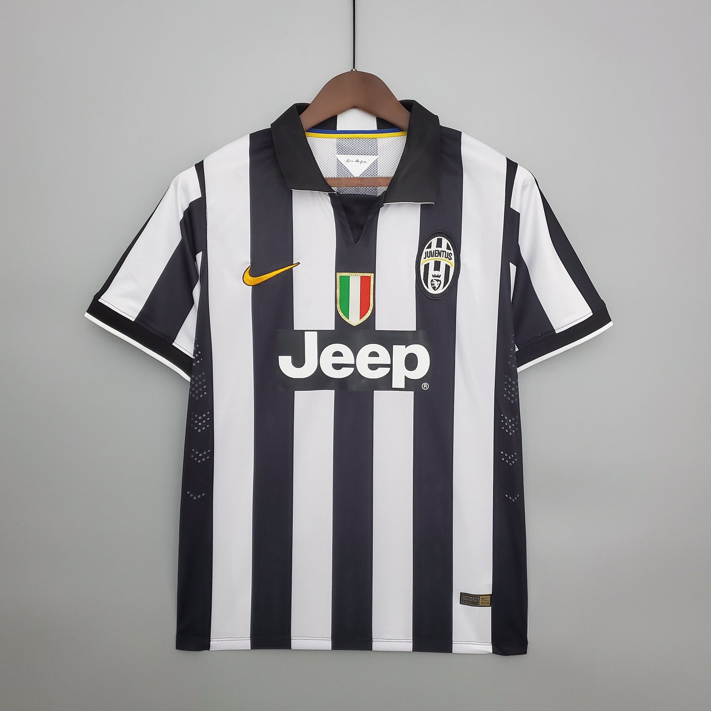 Juventus 2014-15 Home Jersey – Black & White Stripe Nike Jeep Retro Serie A Football Shirt | Pirlo Pogba Tevez Vidal
