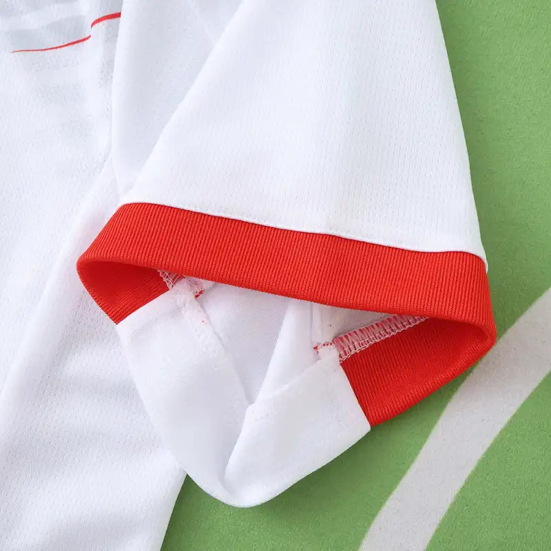 RB Leipzig Home Fan Version 2025/26 – White V-Neck Chevron Texture Bundesliga Football Jersey | Red Bull Crest
