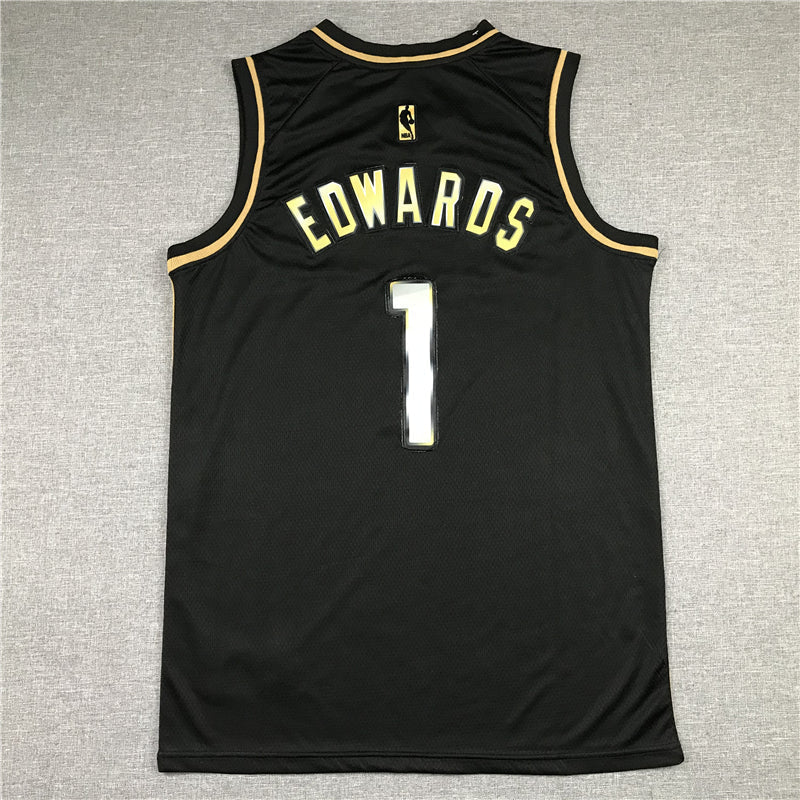 Anthony Edwards #1 Minnesota Timberwolves Black Golden Edition Swingman Jersey – Nike Earned