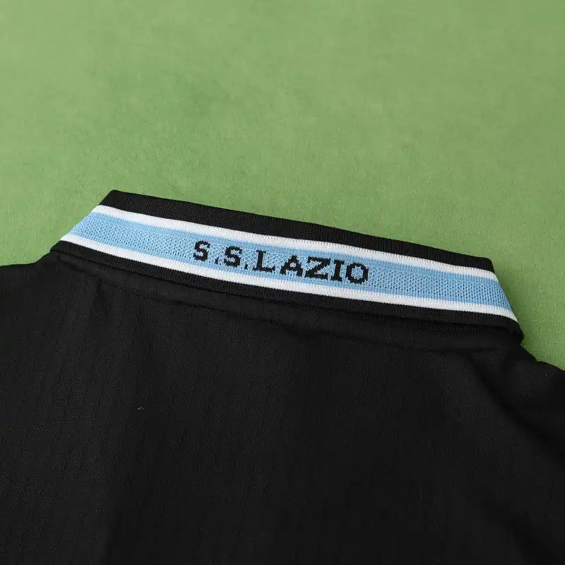 S.S. Lazio 1998/99 Away Retro Fan Jersey – Black & Sky Blue | CIRIO Sponsor Classic Kit