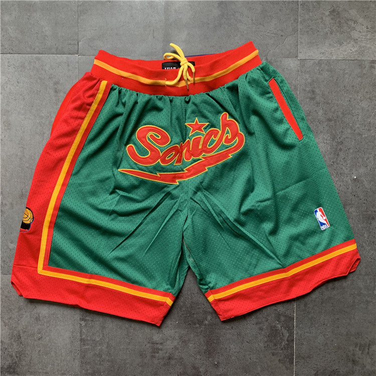 Supersonic retro limited edition JUST DON green team logo one-piece dense embroidery pocket pants