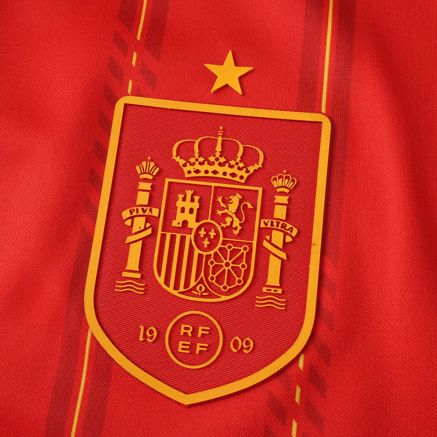 2026 FIFA World Cup Spain Home Jersey – La Roja Red & Navy Pinstripe Fan Kit