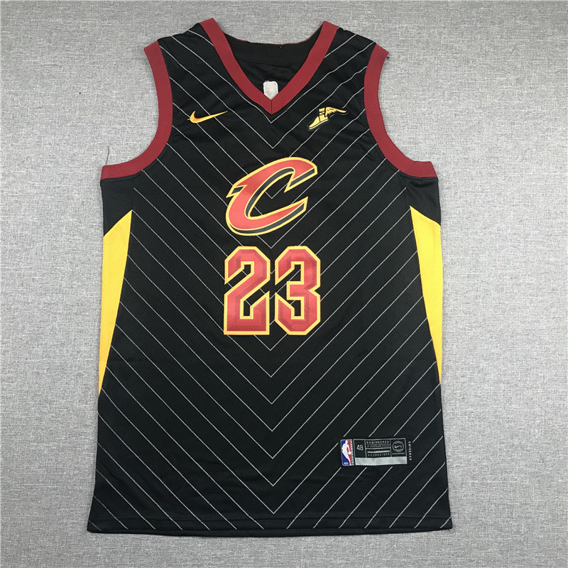 LeBron James #23 Cleveland Cavaliers Black Statement Edition Swingman Jersey – Chevron