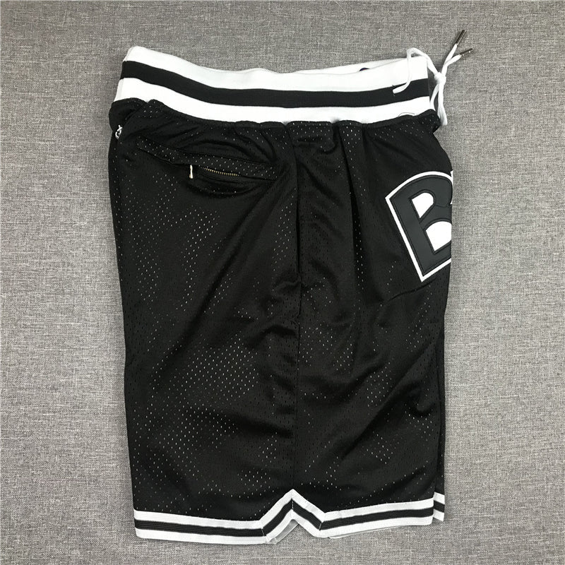 Men's Brooklyn Nets Black Basketball Retro Shorts1