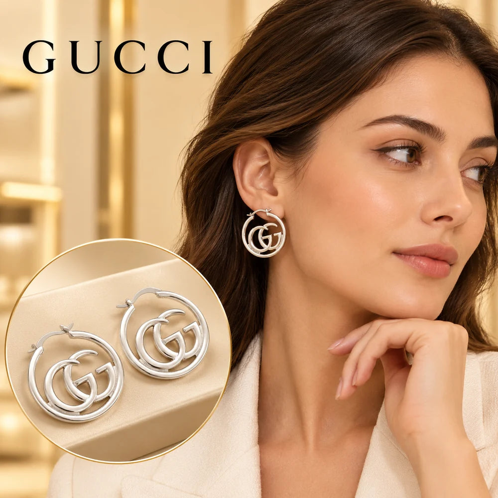 Gucci Silver-Tone Stud Earrings – Style 02 - image 1