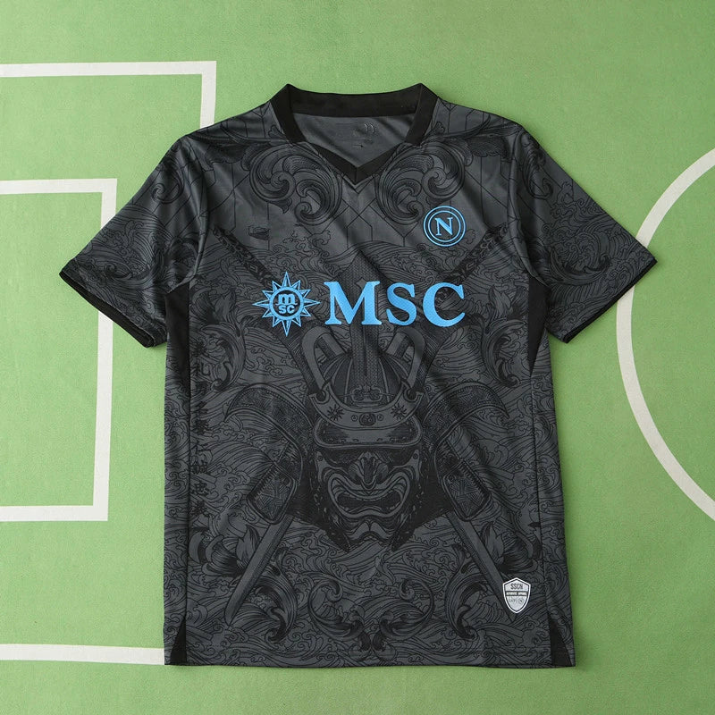 S.S.C. Napoli Third Fan Version 2024/25 – Black Samurai Jacquard Football Jersey