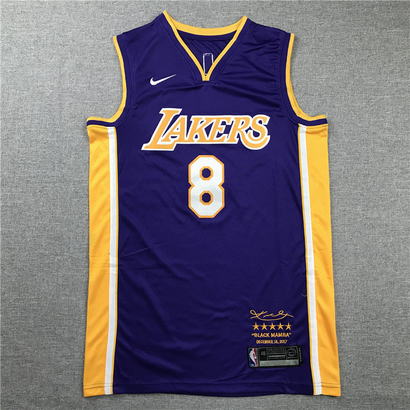 Kobe Bryant #8 Los Angeles Lakers Purple Black Mamba Retirement Edition Swingman Jersey – Nike 5-Star