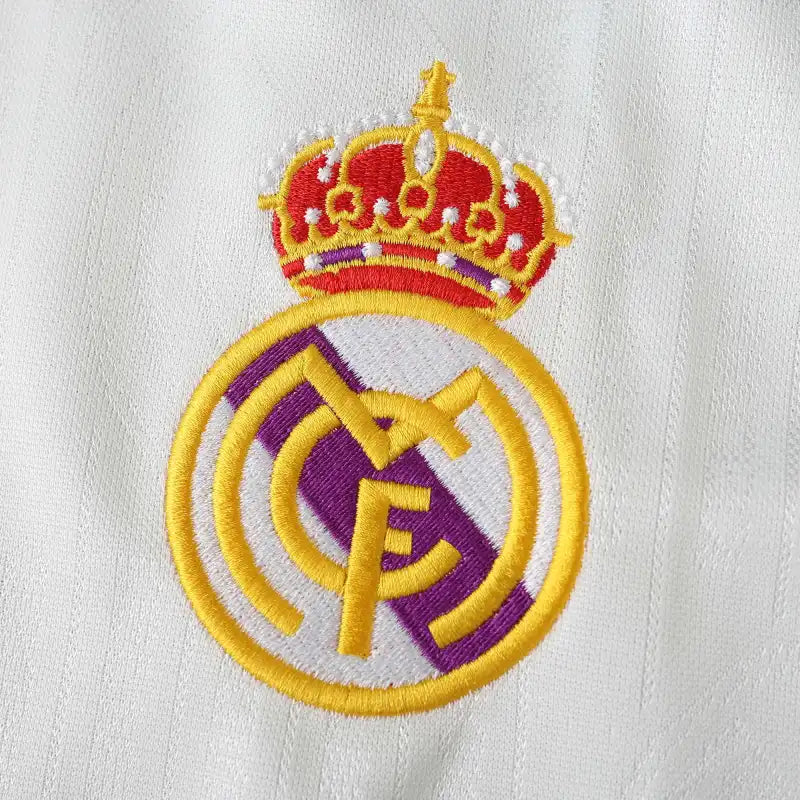 Real Madrid CF Home Retro Fan Version Jersey 1996/97 – White Football Shirt with Kelme Diamond Sleeve & Teka Sponsor