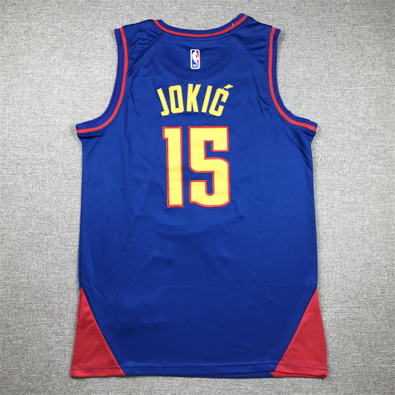 Men's Denver Nuggets Nikola Jokic #15 Blue 2022/23 Statement Edition Swingman Jerseys