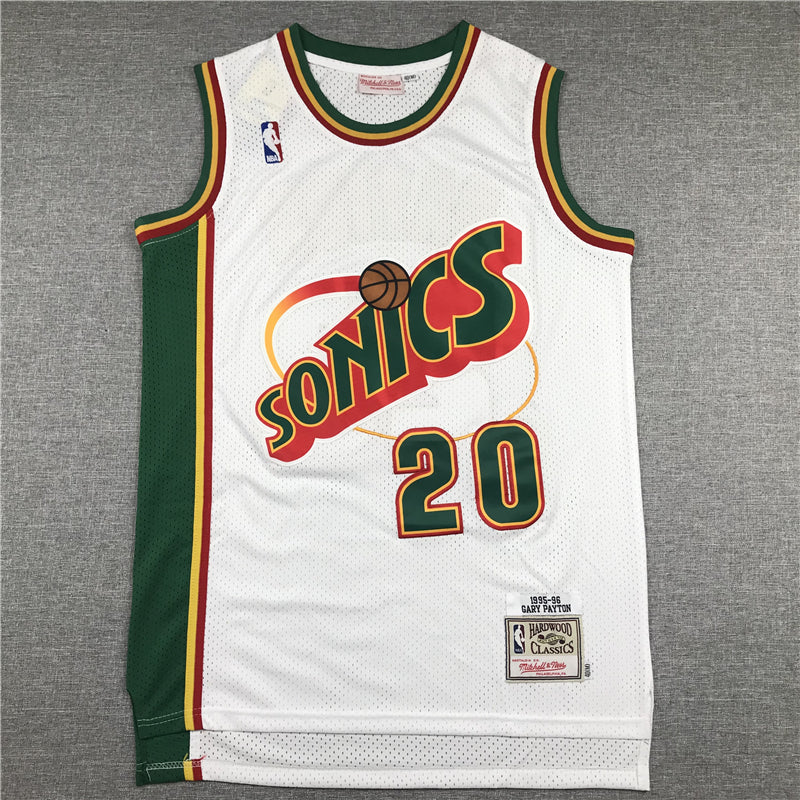 Gary Payton #20 Seattle SuperSonics White Home Throwback Swingman Jersey – Mitchell & Ness 1995-96 Hardwood Classics