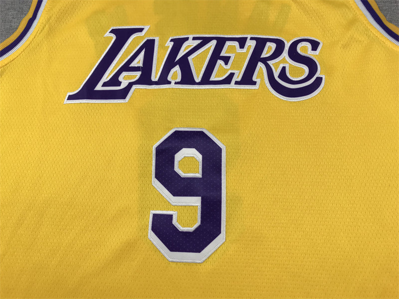 Men's Los Angeles Lakers Bronny James #9 Gold Swingman Player Jerseys - Icon Edition