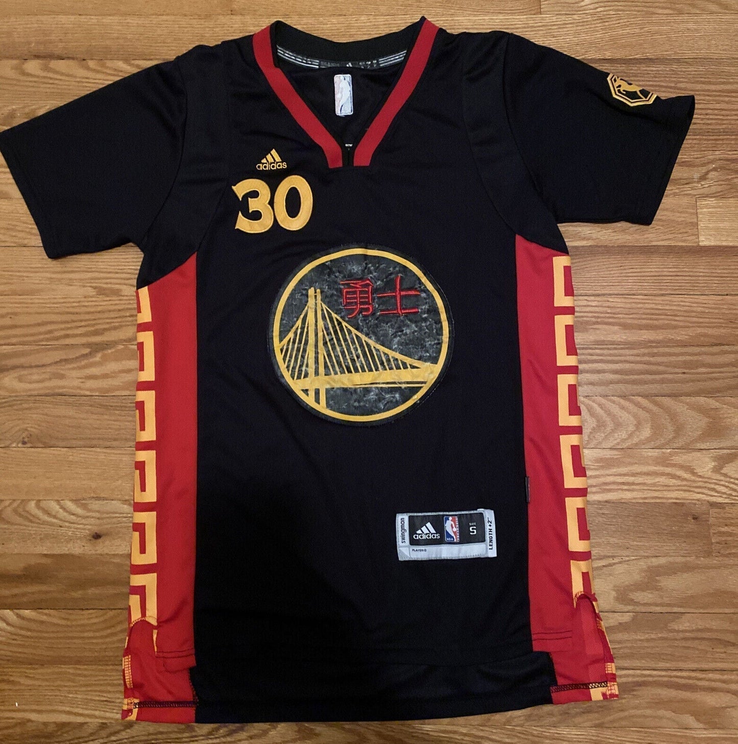 Stephen Curry #30 Golden State Warriors Adidas 2015-16 Chinese New Year Short Sleeve "勇士" Bay Bridge Limited Edition Jersey