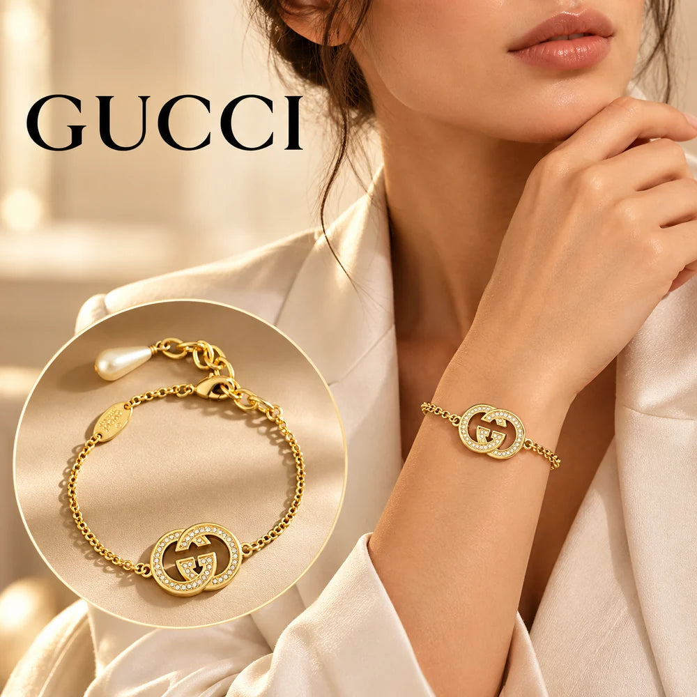 Gucci Double G Pearl Crystal Gold-Tone Jewelry Set – Gucci jewelry main image