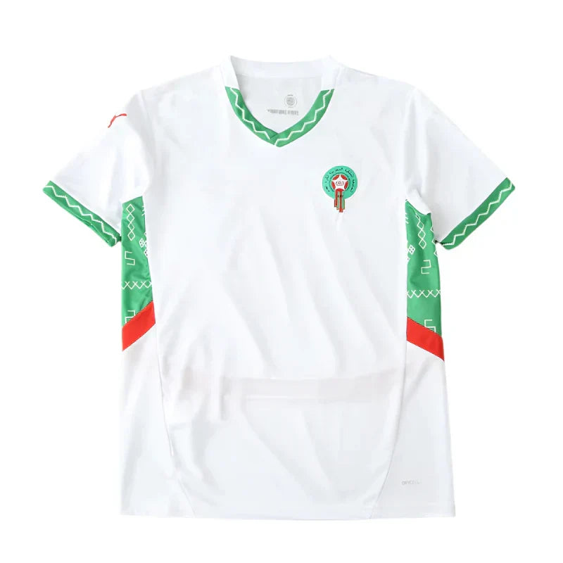 Morocco National Team 2024/25 Away Jersey – White Amazigh Embroidery Fan Version
