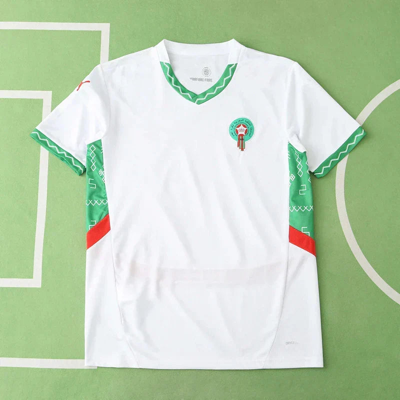 Morocco National Team 2024/25 Away Jersey – White Amazigh Embroidery Fan Version