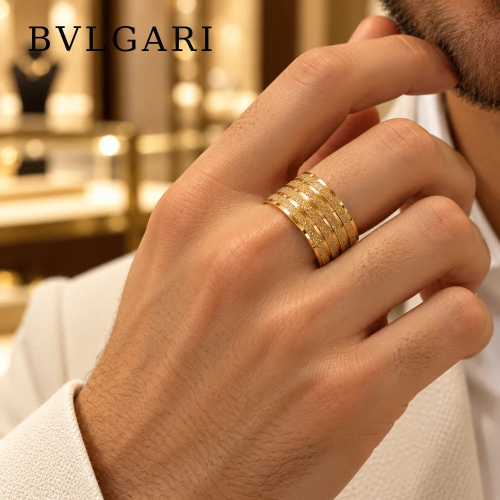 BVLGARI Divas' Dream V-Gold Tone Unisex Ring – Style 09 - image 1