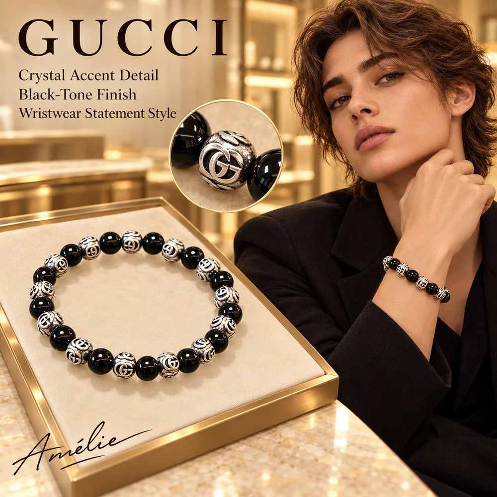 Gucci Anger Forest Black Onyx Crystal Distressed Bracelet – Gucci jewelry main image