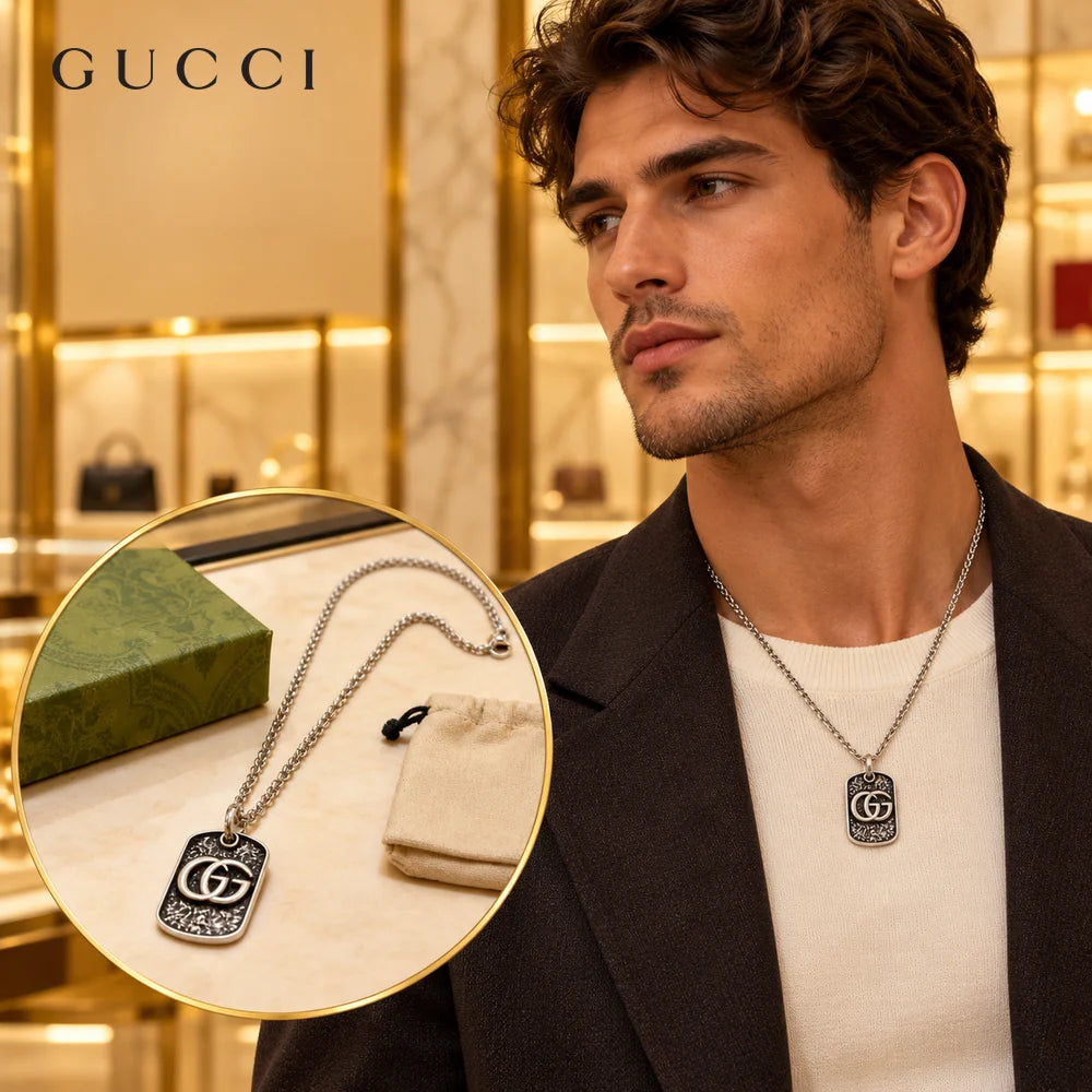 Gucci Anger Forest Chain Distressed Vintage Silver-Tone Necklace – Style 13 - image 1