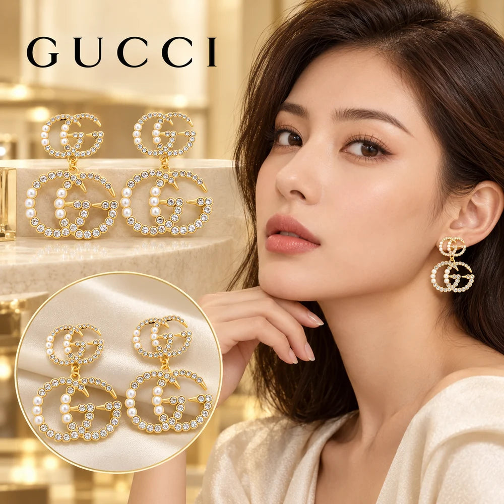 Gucci Double G Crystal Stud Earrings – Style 05 - image 1