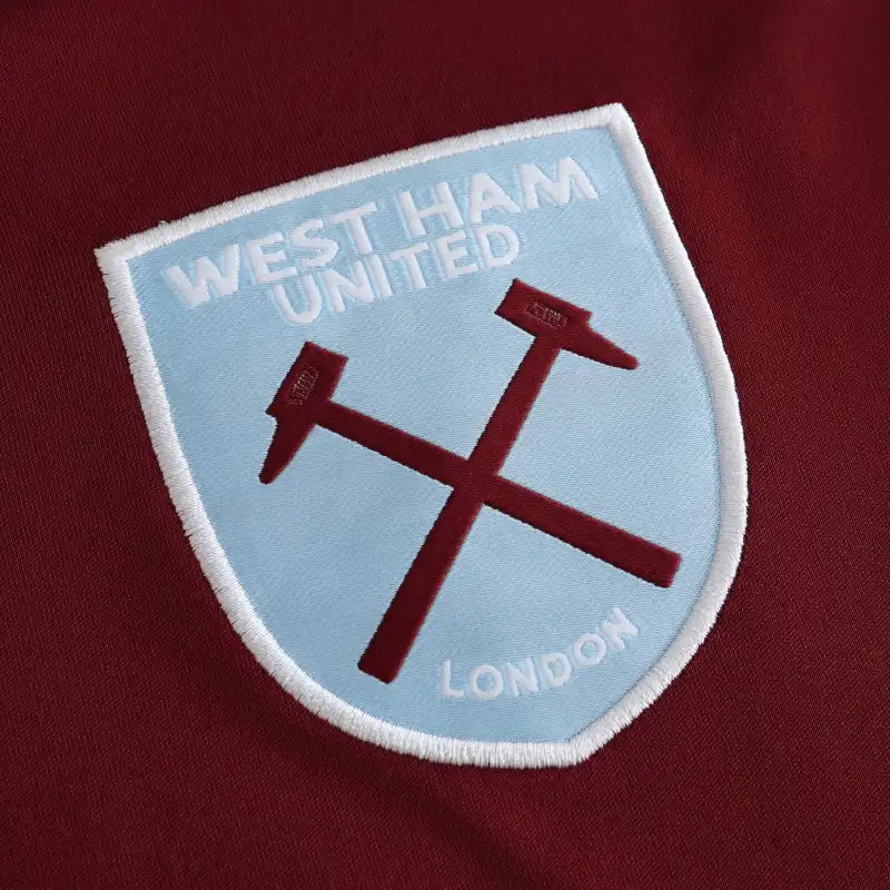 West Ham United Home Fan Version 2024/25 – Claret Premier League Football Jersey | Crossed Hammers Crest