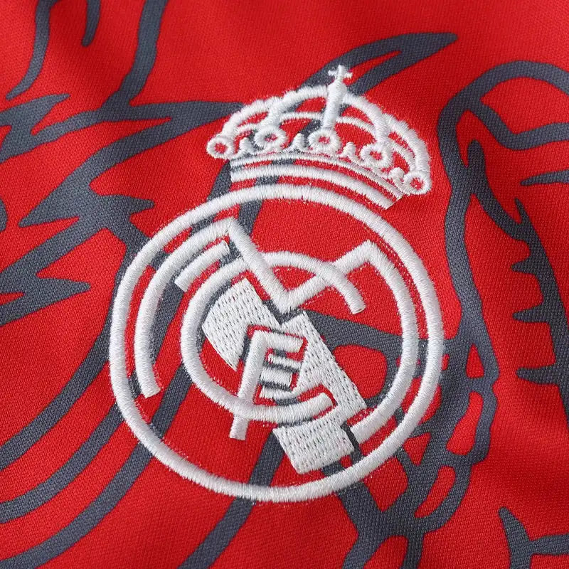 Real Madrid 2024/25 Red Black Dragon Gradient Concept Jersey – Fire Dragon Adidas Fan Version