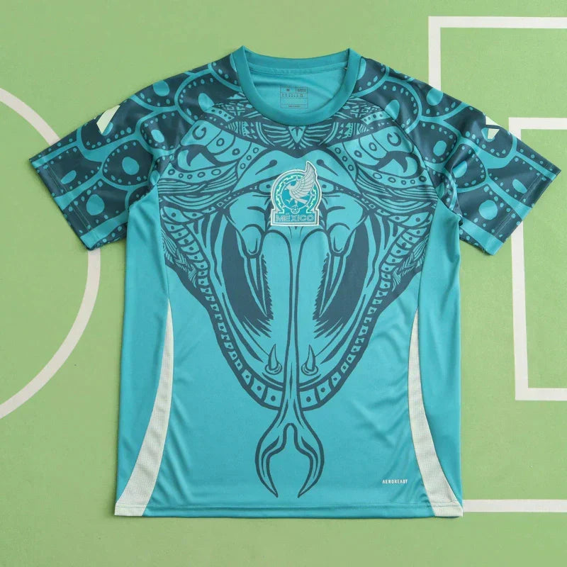 Mexico National Team 2024 Teal Training Jersey – Aztec Edition Fan Version