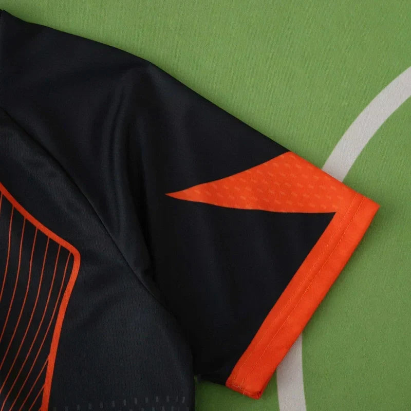 FC Barcelona Retro Concept Fan Jersey 2025/26 — Black & Orange Radiant Stripe Edition