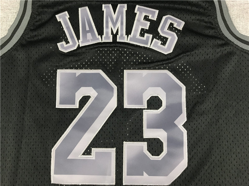 LeBron James #23 Los Angeles Lakers Black Monochrome Mitchell & Ness Hardwood Classics Swingman Jersey