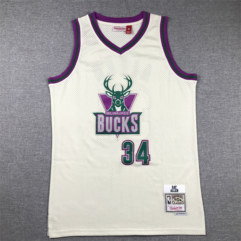 Men's Milwaukee Bucks Giannis Antetokounmpo #34 Cream Chainstitch Swingman Jerseys
