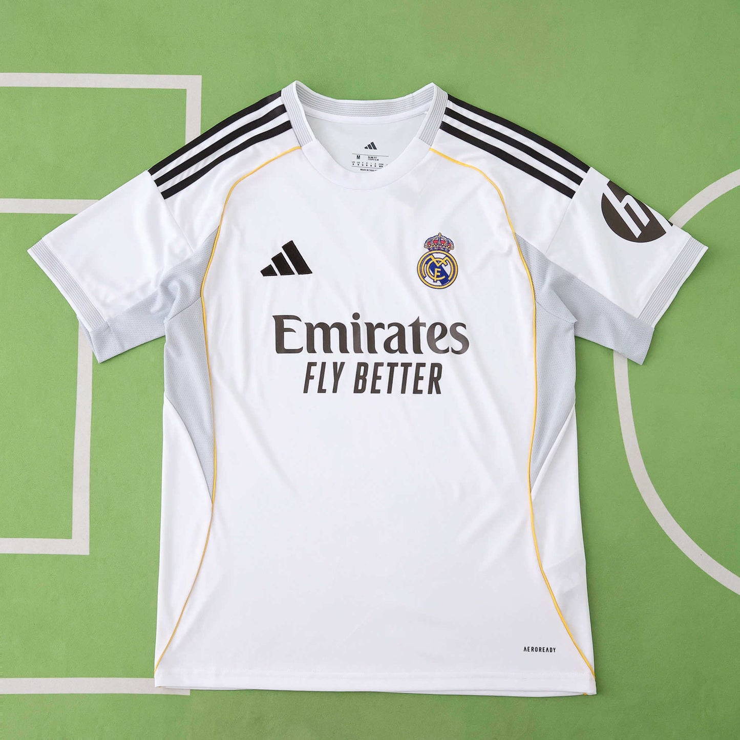 Real Madrid CF Home Fan Version Jersey 2025/26 – White Adidas Football Shirt with Gold Trim