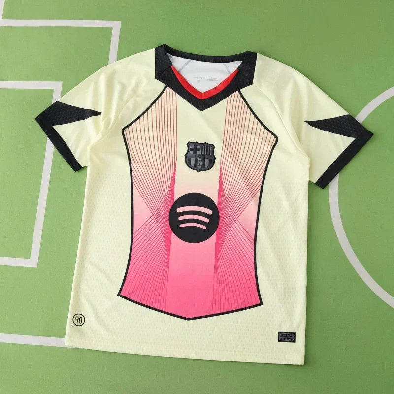 FC Barcelona Retro Concept Fan Jersey 2025/26 — Cream White & Pink Gradient Radiant Edition