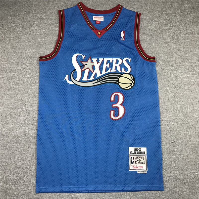 Men's Philadelphia 76ers Allen Iverson #3 Blue Swingman Jerseys