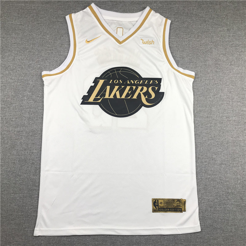 LeBron James #23 Los Angeles Lakers White 2021-22 Golden Edition Swingman Jersey – Gold Globe Logo