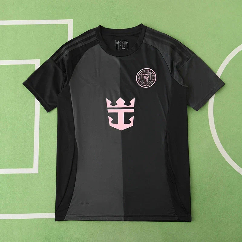 Inter Miami CF Away Fan Version Jersey 2025/26 – Black & Pink Crown Anchor Crest Football Shirt