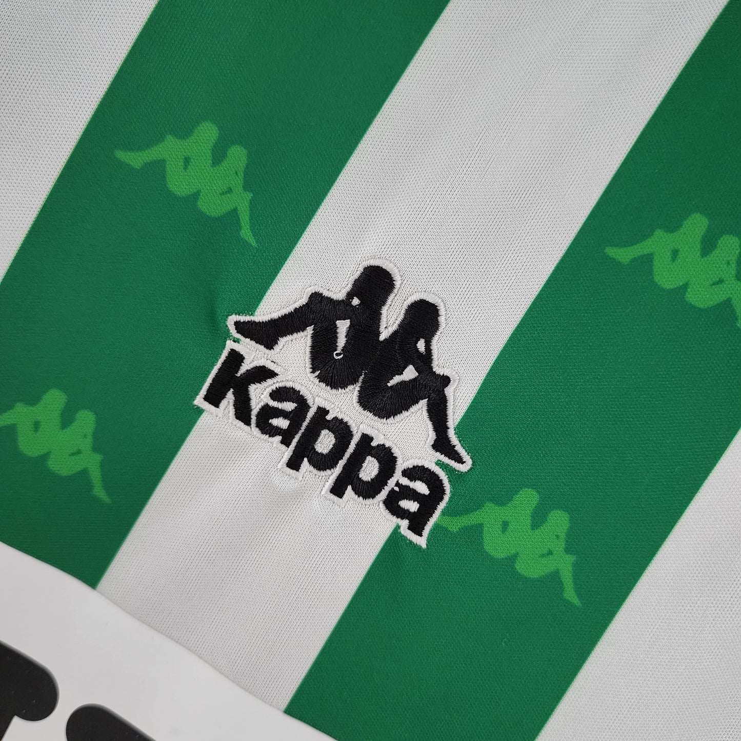 Real Betis 1995-97 Home Retro Jersey – Kappa Green White Stripe Jacquard Kit | Alfonso Finidi KELIA Era