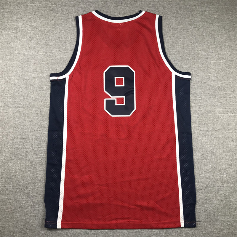 Michael Jordan #9 Team USA Mitchell & Ness 1984 Los Angeles Olympics Red Home Hardwood Classics Authentic Jersey