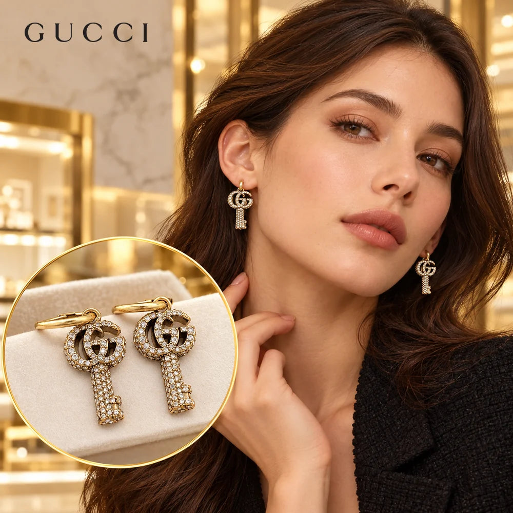 Gucci Double G Vintage-Inspired Sterling Silver Stud Earrings - image 1