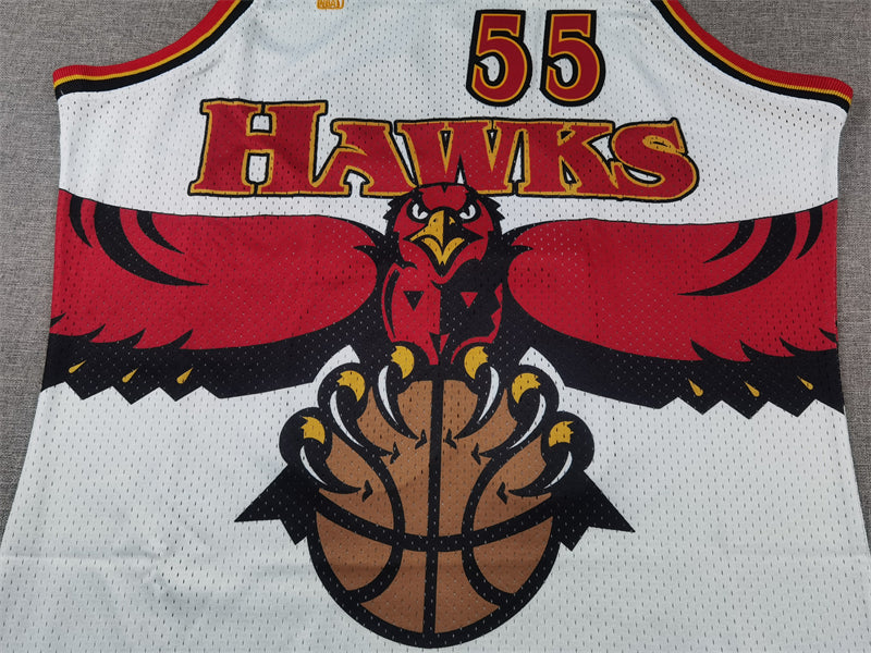 Men's Atlanta Hawks Dikembe Mutombo #55 White 1996-97 Hardwood Classics Swingman Jerseys