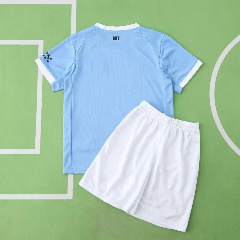 Manchester City Home Kids Kit 2025/26 | Fan Version Children's Football Set with Name & Number