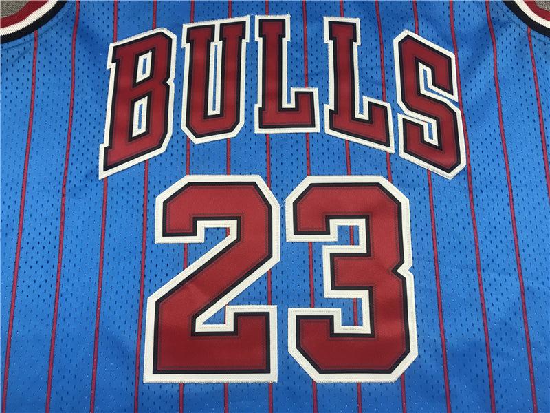 Michael Jordan #23 Chicago Bulls Mitchell & Ness Royal Blue Red Pinstripe Hardwood Classics Swingman Jersey