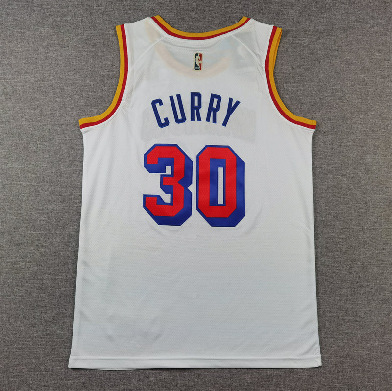 Stephen Curry #30 Golden State Warriors Nike 2024-25 White Classic Edition 1970s Retro Swingman Jersey