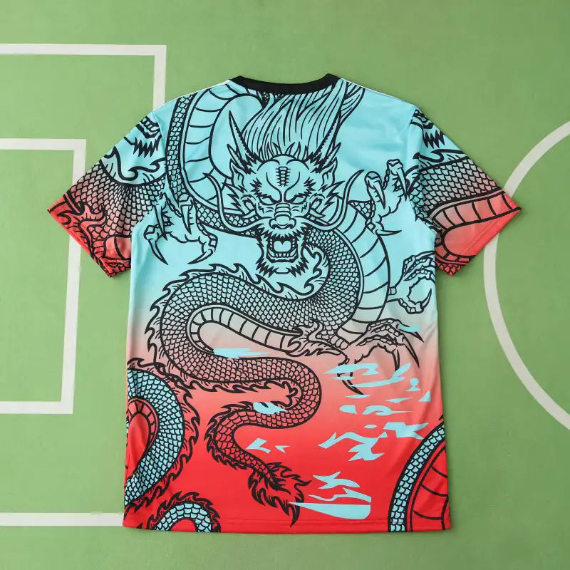 Real Madrid 2024/25 Blue Red Dragon Gradient Concept Jersey – Ocean Dragon Adidas Fan Version