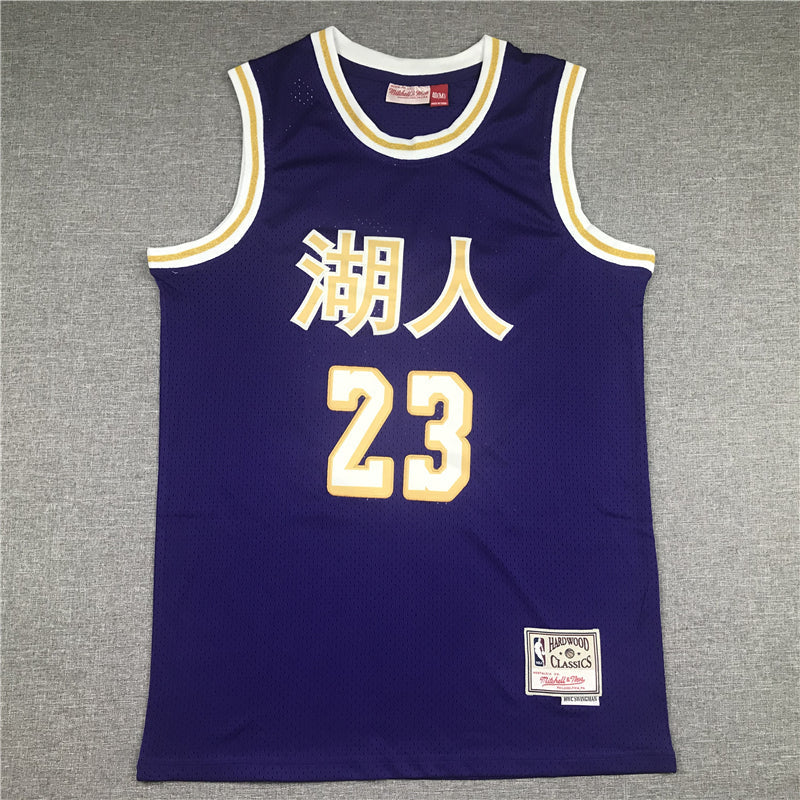 LeBron James #23 Los Angeles Lakers Purple Chinese New Year 「湖人」 Mitchell & Ness Hardwood Classics Swingman Jersey