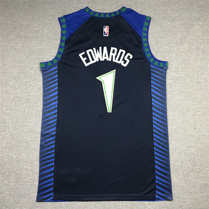 Anthony Edwards #1 Minnesota Timberwolves Royal Blue Classic Edition Swingman Jersey – Nike Hardwood Classics Retro WOLVES