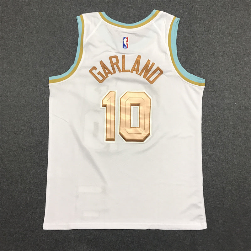 Men's Cleveland Cavaliers Darius Garland #10 White Swingman Jerseys - City Edition