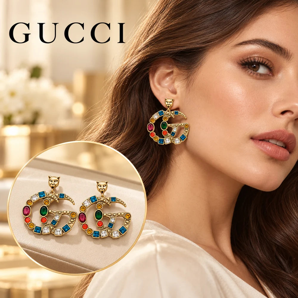 Gucci Double G Crystal Vintage-Inspired Stud Earrings – Gucci jewelry main image